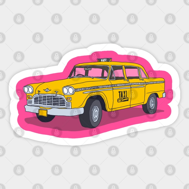 New York Taxi Sticker by steveashillustration1971